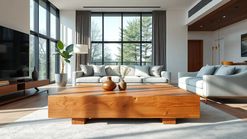 [DEMO] Modern Teak Coffee Table - Handcrafted Design